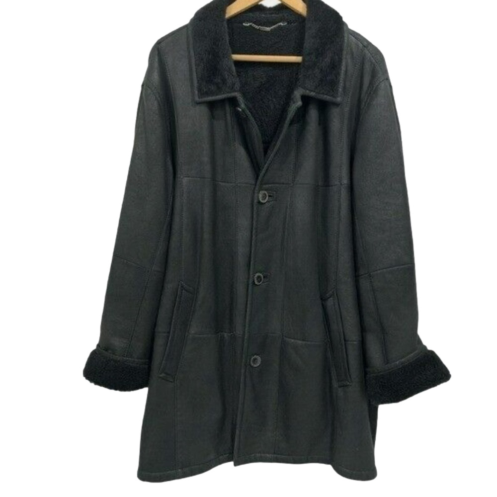 Werner Christ Patchwork Shearling Leather Coat Bl… - image 7